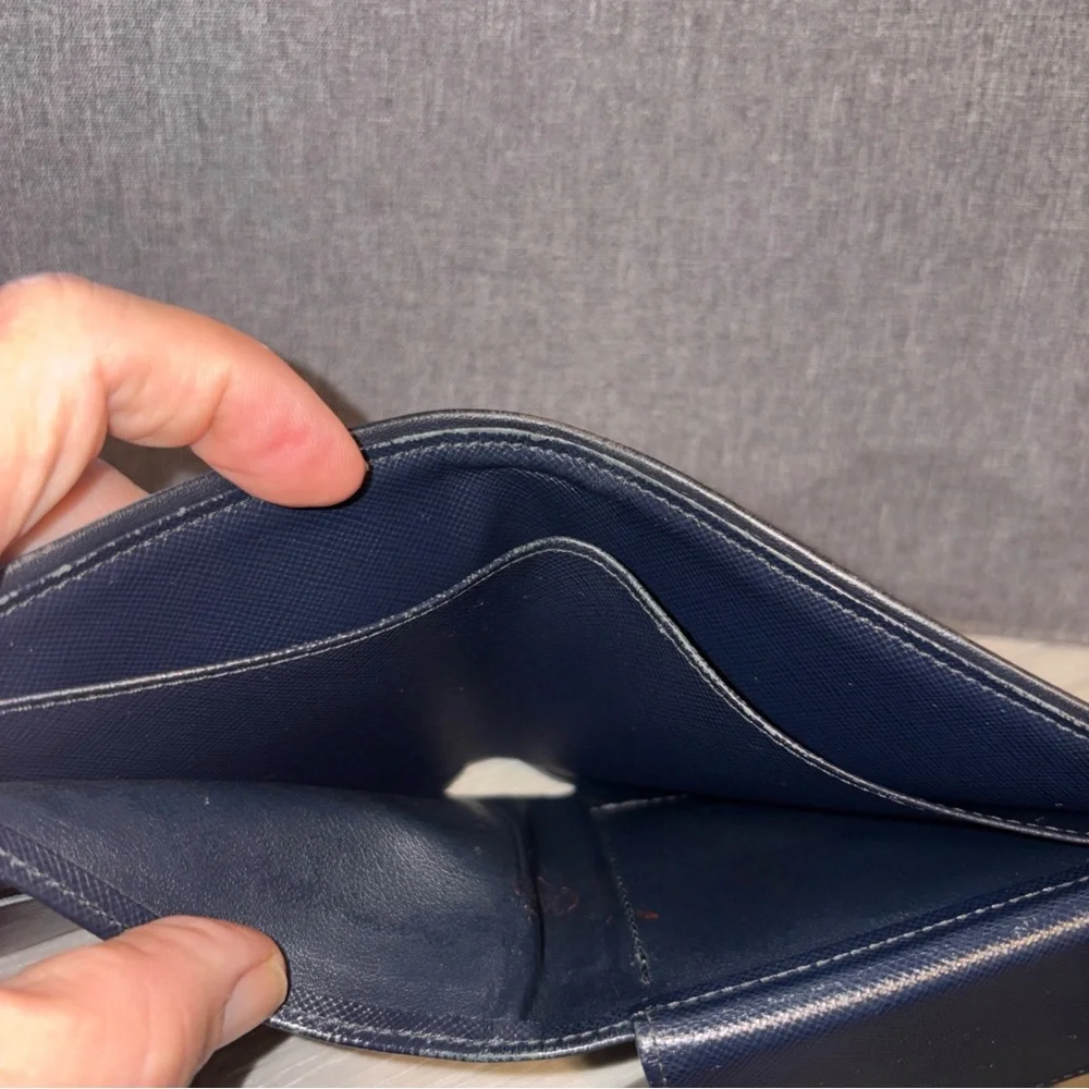 Louis Vuitton Mini Lin Monogram Denim Compact Wallet Navy Blue Gray Porte Billet - Picture 7 of 10